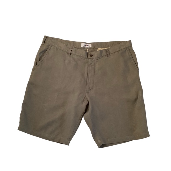 Joseph Abboud Men’s 100% Linen Shorts Sz 42 Green Golf Athleisure Travel Casual - Picture 1 of 10